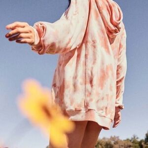 Aerie Distressed Oversized Tie-Dye Hoodie